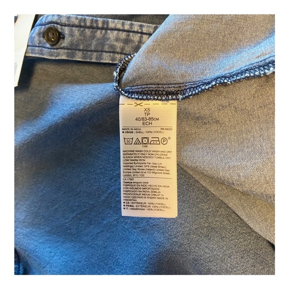 Banana Republic Parker Tunic-Fit Chambray Denim Shirt XS - Picture 8 of 10